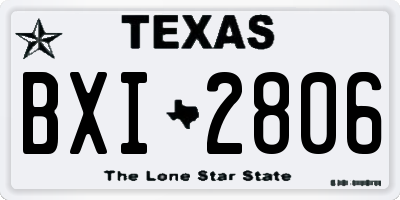 TX license plate BXI2806