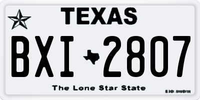 TX license plate BXI2807