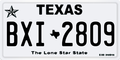 TX license plate BXI2809