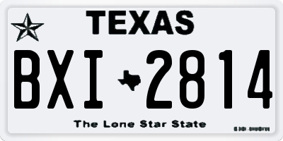 TX license plate BXI2814