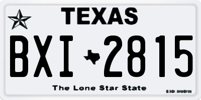 TX license plate BXI2815
