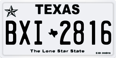TX license plate BXI2816