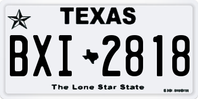 TX license plate BXI2818