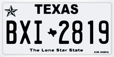 TX license plate BXI2819