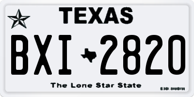TX license plate BXI2820