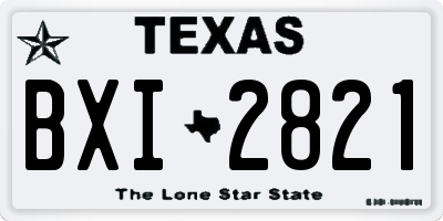 TX license plate BXI2821