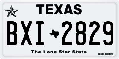 TX license plate BXI2829