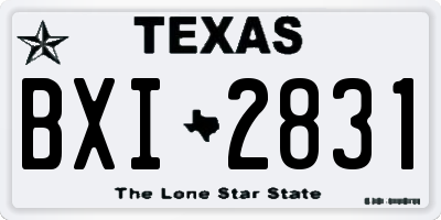 TX license plate BXI2831
