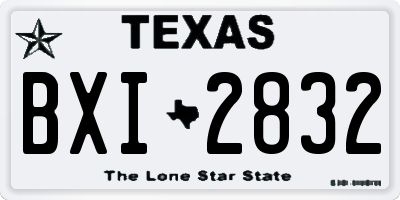 TX license plate BXI2832