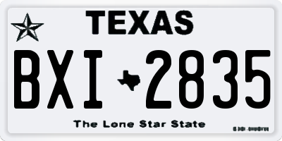 TX license plate BXI2835