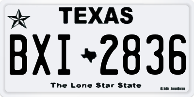 TX license plate BXI2836