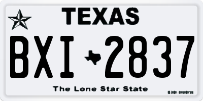 TX license plate BXI2837