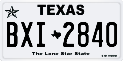 TX license plate BXI2840