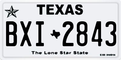 TX license plate BXI2843