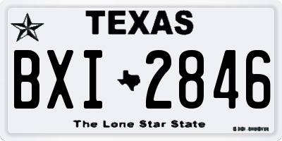 TX license plate BXI2846