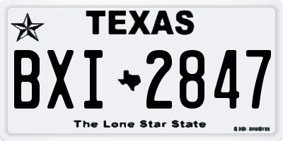TX license plate BXI2847