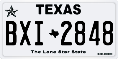 TX license plate BXI2848