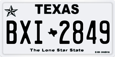 TX license plate BXI2849