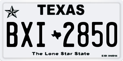 TX license plate BXI2850