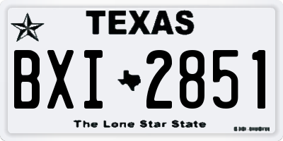 TX license plate BXI2851