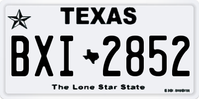 TX license plate BXI2852