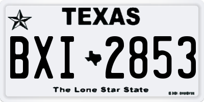 TX license plate BXI2853