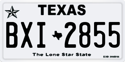 TX license plate BXI2855