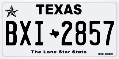 TX license plate BXI2857