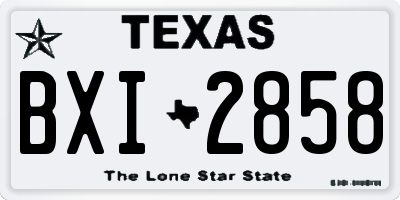 TX license plate BXI2858