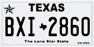 TX license plate BXI2860