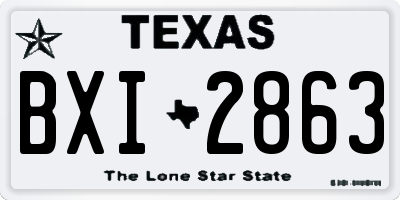 TX license plate BXI2863