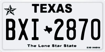 TX license plate BXI2870