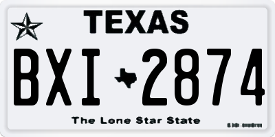 TX license plate BXI2874