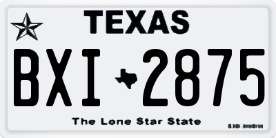TX license plate BXI2875
