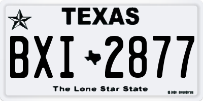 TX license plate BXI2877