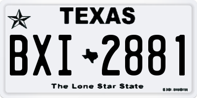TX license plate BXI2881