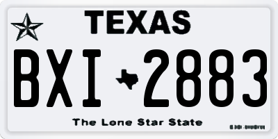 TX license plate BXI2883