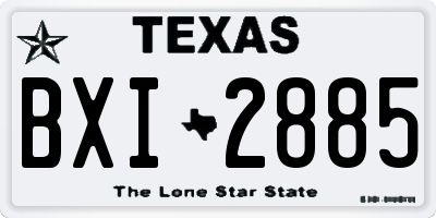 TX license plate BXI2885