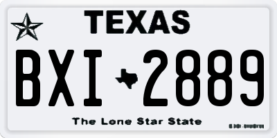 TX license plate BXI2889
