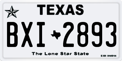 TX license plate BXI2893