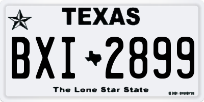 TX license plate BXI2899