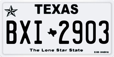TX license plate BXI2903