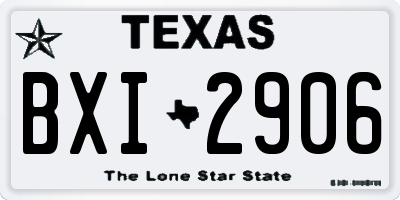 TX license plate BXI2906
