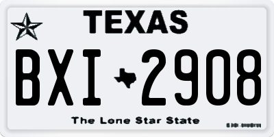 TX license plate BXI2908