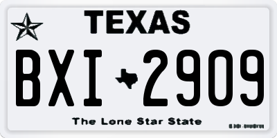 TX license plate BXI2909