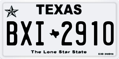 TX license plate BXI2910