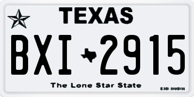 TX license plate BXI2915