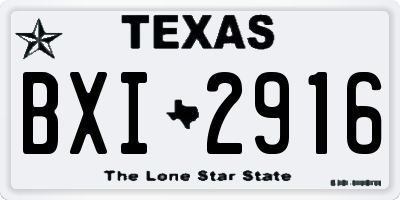TX license plate BXI2916