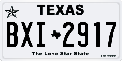 TX license plate BXI2917