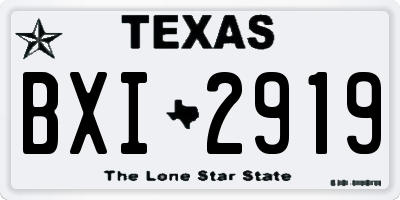 TX license plate BXI2919